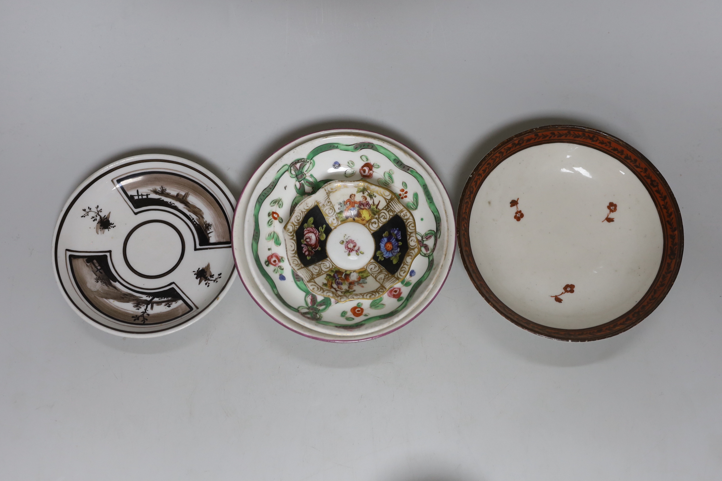 A selection of 18th and 19th century Continental porcelain teaware